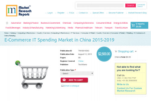 E-Commerce IT Spending Market in China 2015-2019'