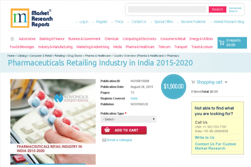 Pharmaceuticals Retailing Industry in India 2015 - 2020'