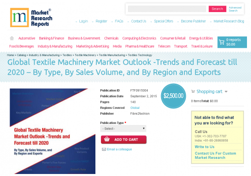 Global Textile Machinery Market Outlook -Trends and Forecast'