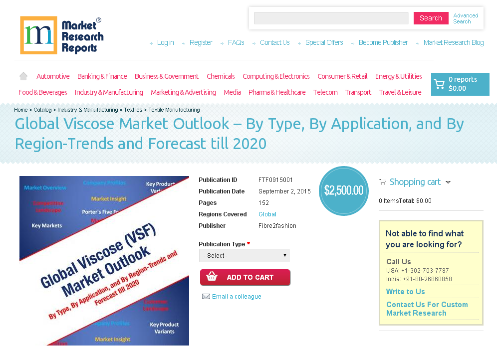 Global Viscose Market Outlook - By Type, By Application'