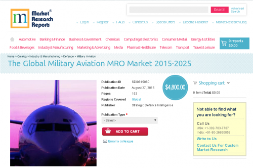 The Global Military Aviation MRO Market 2015-2025'