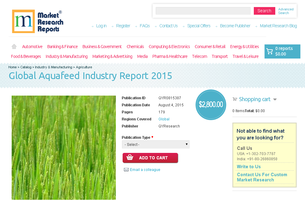 Global Aquafeed Industry Report 2015