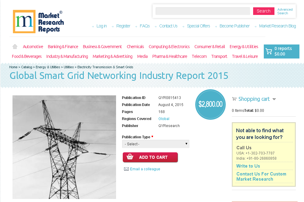 Global Smart Grid Networking Industry Report 2015'