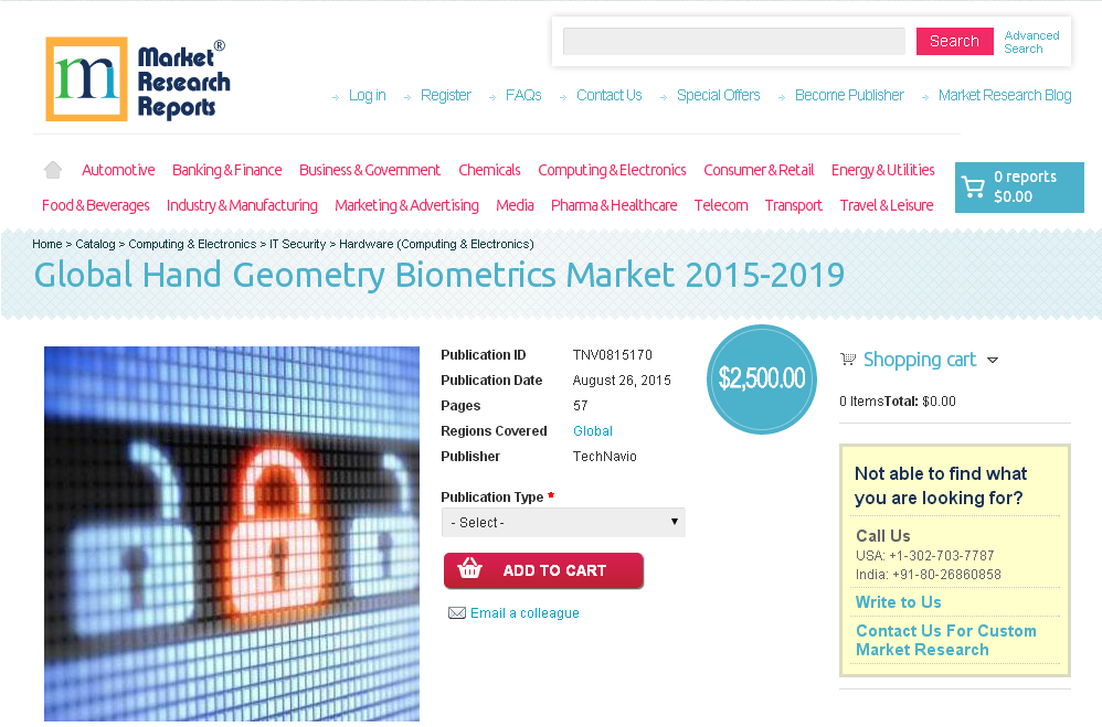 Global Hand Geometry Biometrics Market 2015-2019'