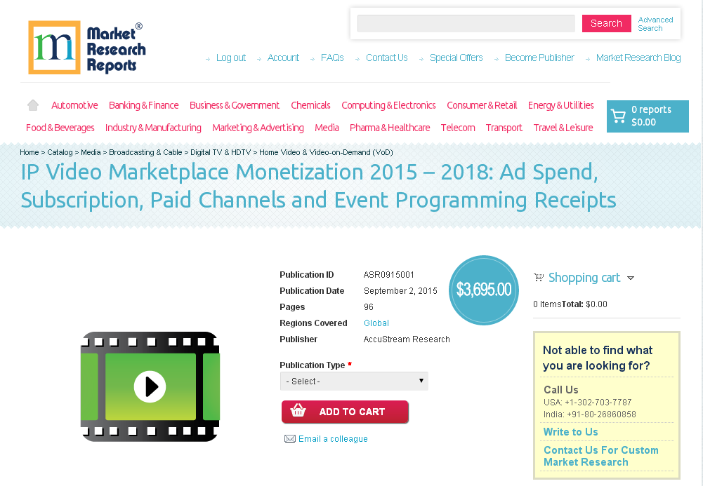 IP Video Marketplace Monetization 2015 &ndash; 2018