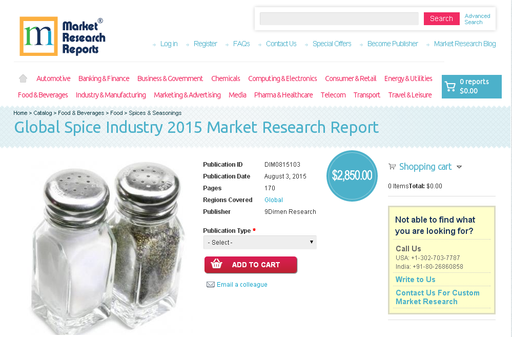 Global Spice Industry 2015'