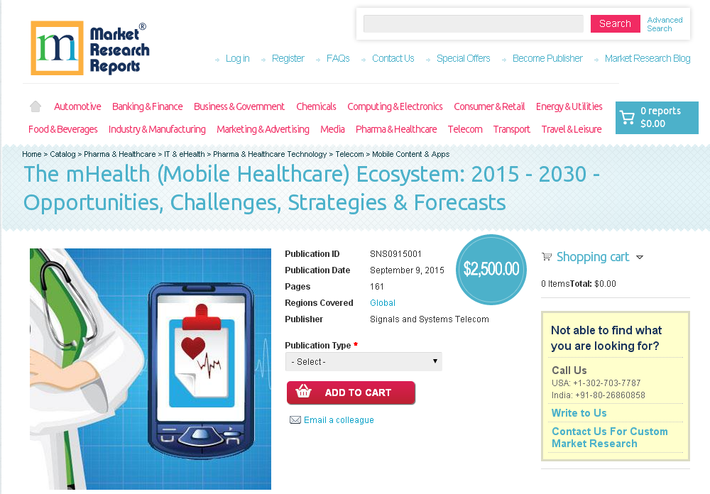 The mHealth (Mobile Healthcare) Ecosystem: 2015 - 2030