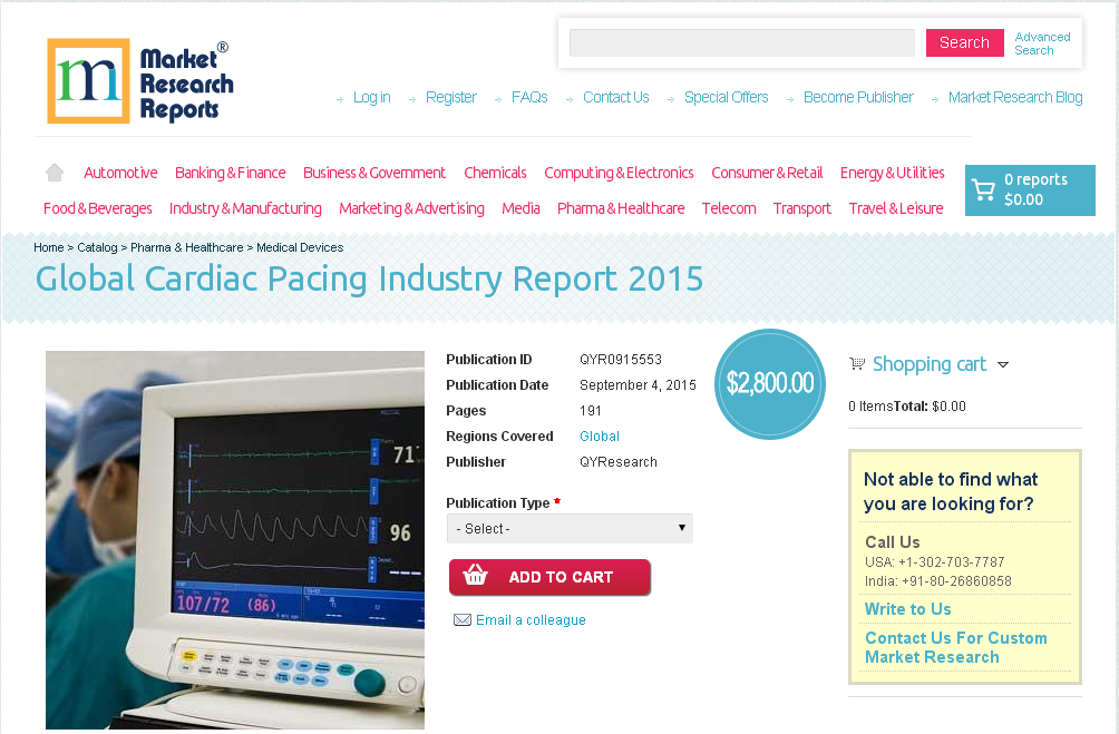 Global Cardiac Pacing Industry Report 2015'