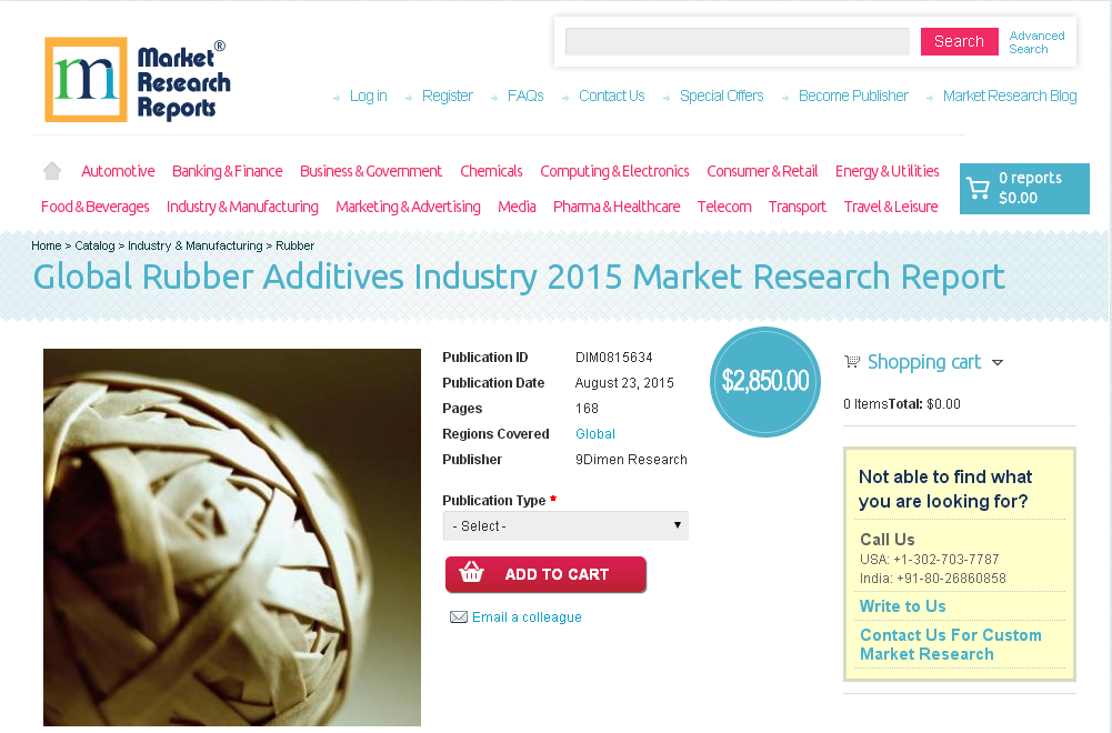 Global Rubber Additives Industry 2015'