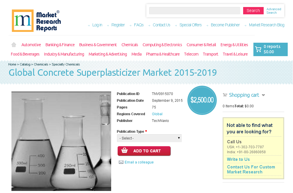 Global Concrete Superplasticizer Market 2015-2019'