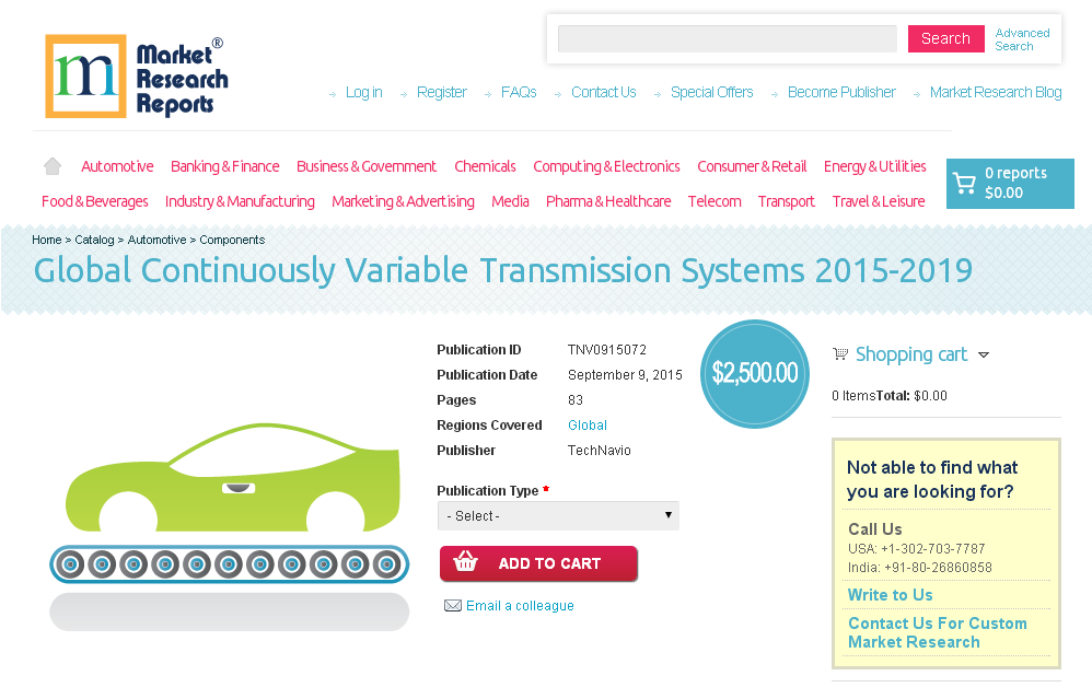 Global Continuously Variable Transmission Systems 2015-2019'