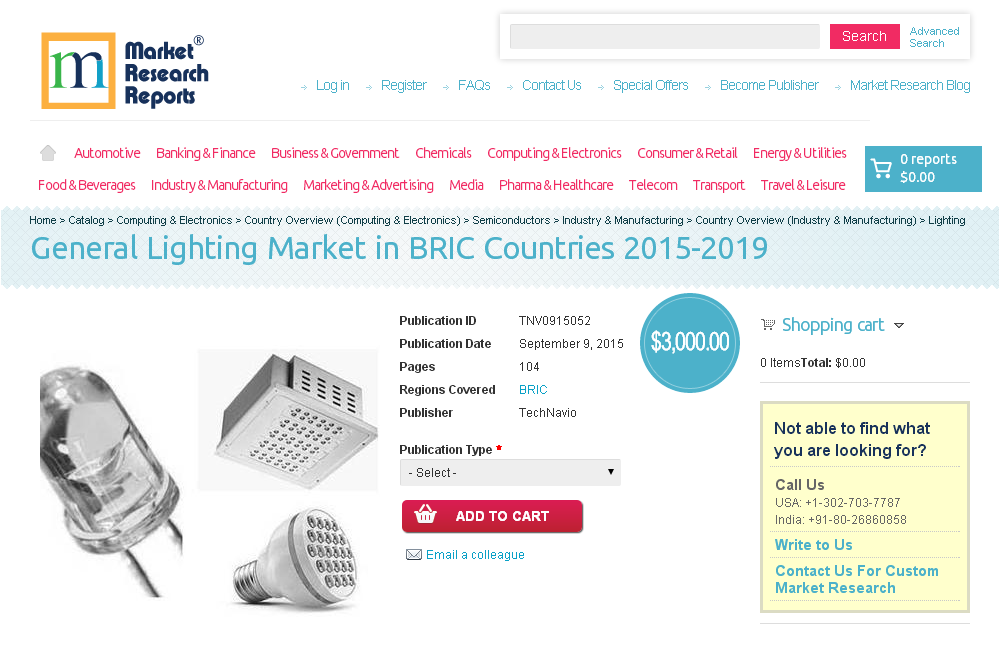 General Lighting Market in BRIC Countries 2015-2019