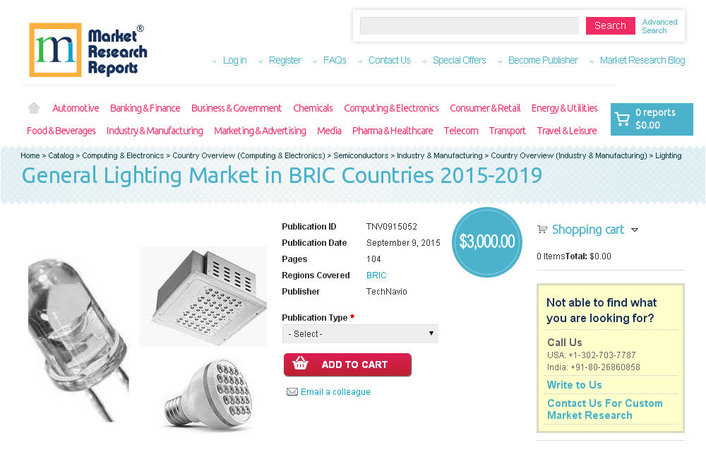 General Lighting Market in BRIC Countries 2015-2019'