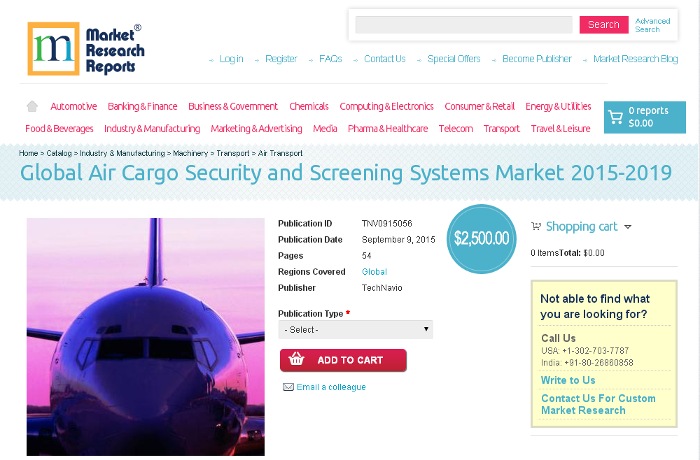 Global Air Cargo Security and Screening Systems Market 2015'