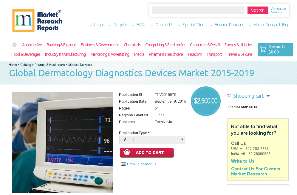 Global Dermatology Diagnostics Devices Market 2015-2019'