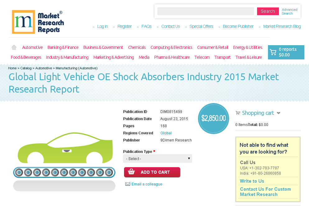 Global Light Vehicle OE Shock Absorbers Industry 2015'