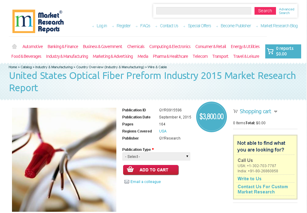 United States Optical Fiber Preform Industry 2015