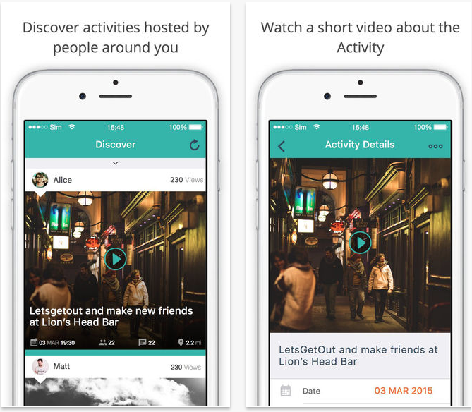Let's Get Out App Screens
