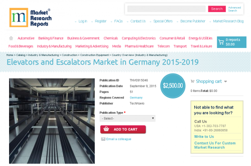 Elevators and Escalators Market in Germany 2015-2019'