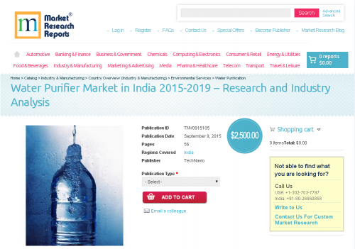 Water Purifier Market in India 2015-2019'
