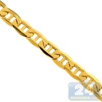 Italian 10K Yellow Gold Mariner Hollow Link Mens Chain 8 mm