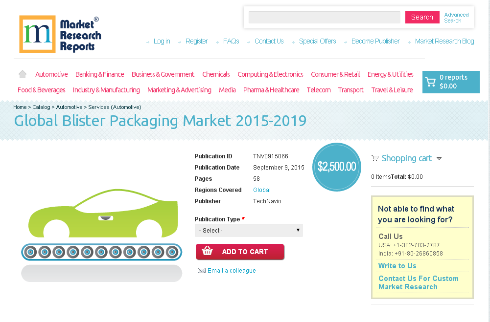 Global Blister Packaging Market 2015-2019