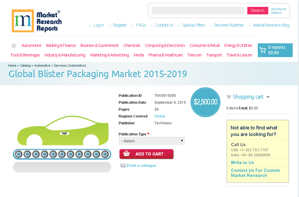 Global Blister Packaging Market 2015-2019'