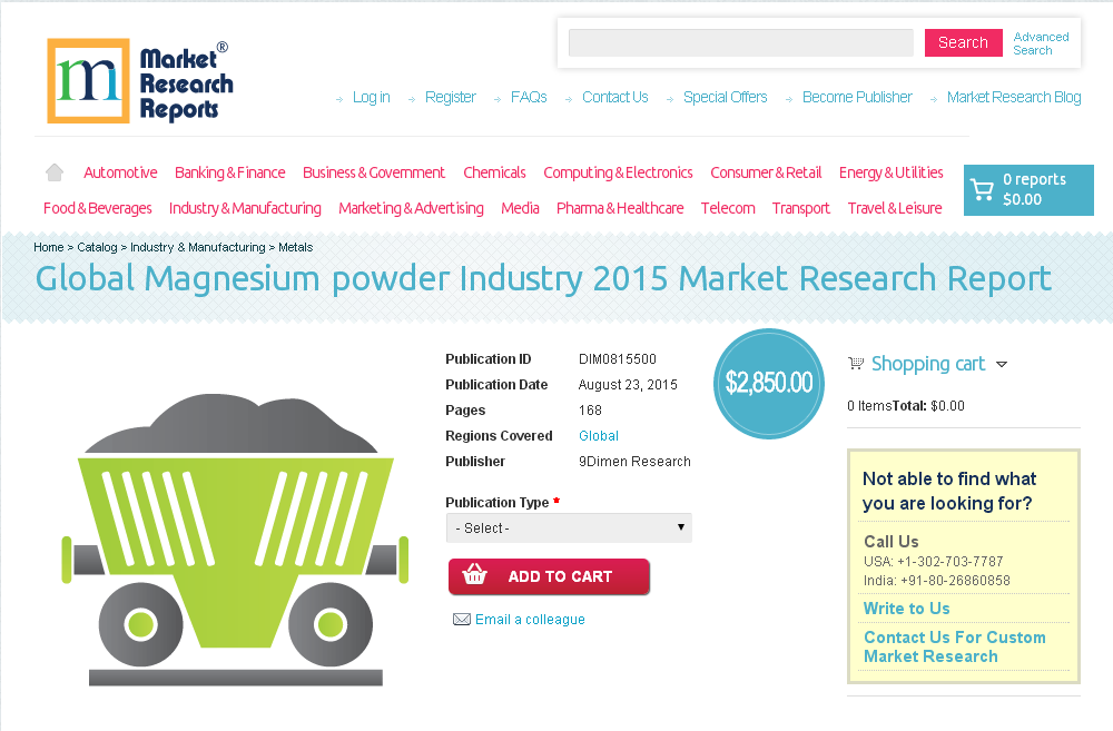 Global Magnesium powder Industry 2015'