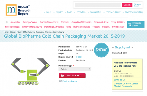 Global BioPharma Cold Chain Packaging Market 2015-2019'