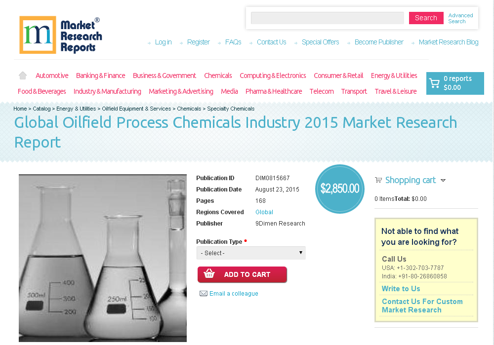 Global Oilfield Process Chemicals Industry 2015'