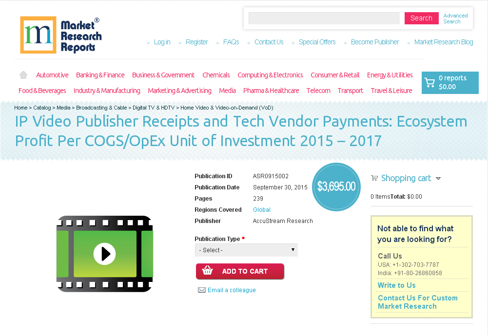 IP Video Publisher Receipts and Tech Vendor Payments