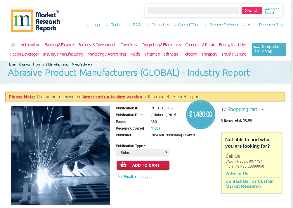 Abrasive Product Manufacturers (GLOBAL) - Industry Report