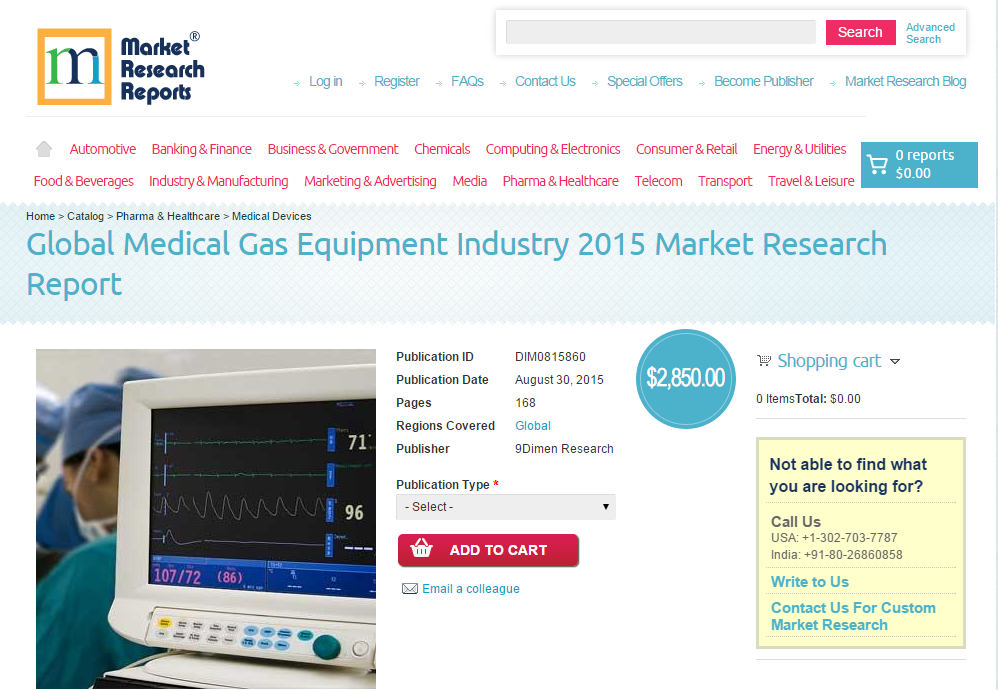 Global Medical Gas Equipment Industry 2015 Market Research R