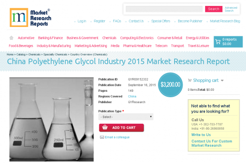 China Polyethylene Glycol Industry 2015'