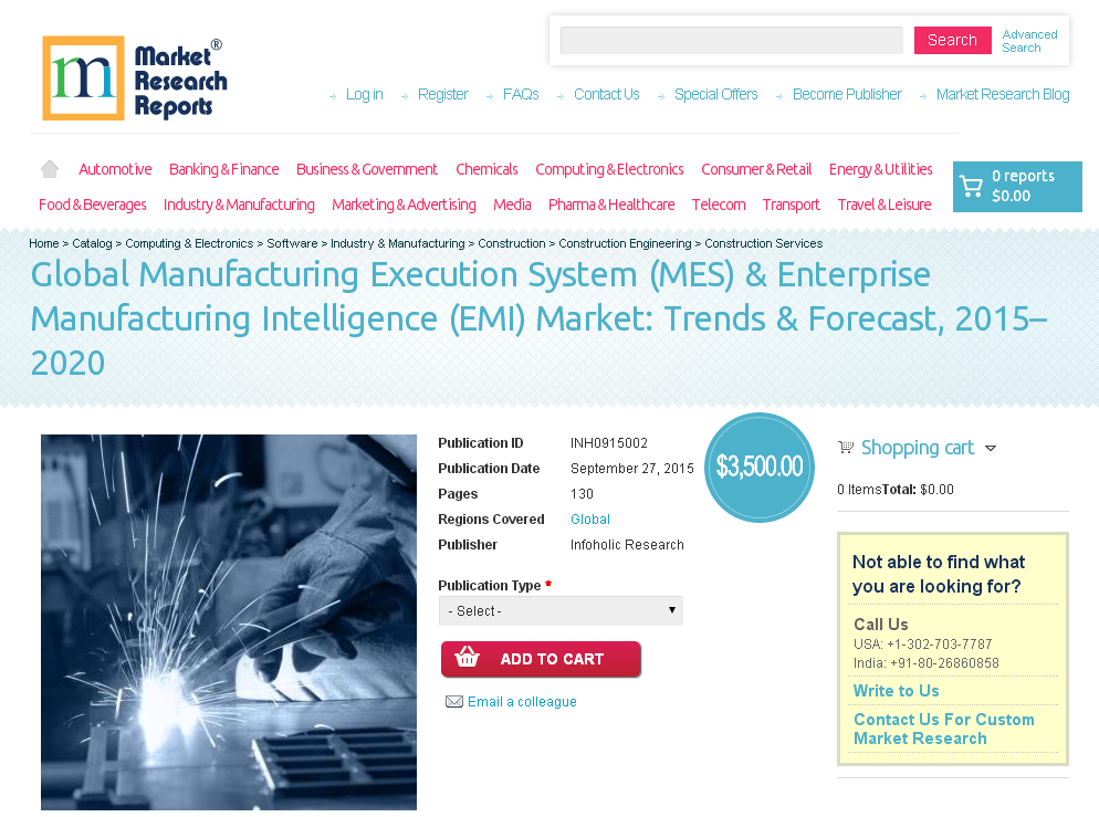 Global MES and EMI Market: Trends &amp;amp; Forecast - 2015-'