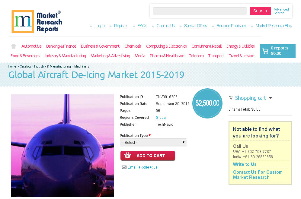 Global Aircraft De-Icing Market 2015-2019
