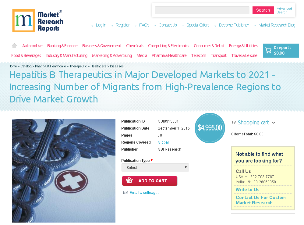 Hepatitis B Therapeutics in Major Developed Markets to 2021'