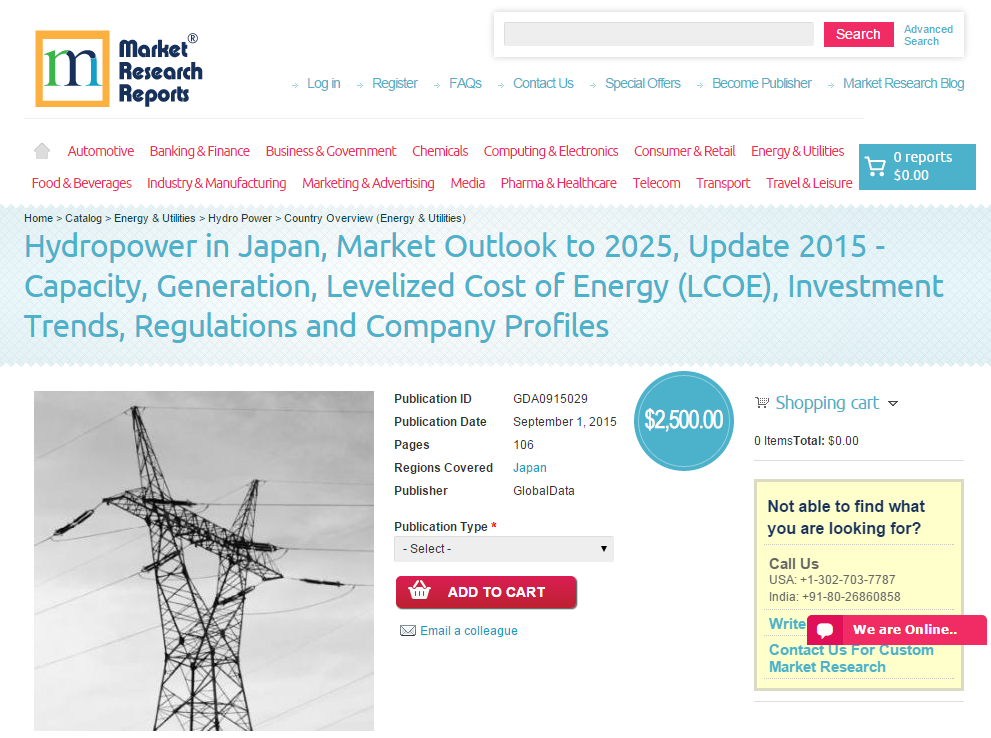 Hydropower in Japan, Market Outlook to 2025, Update 2015