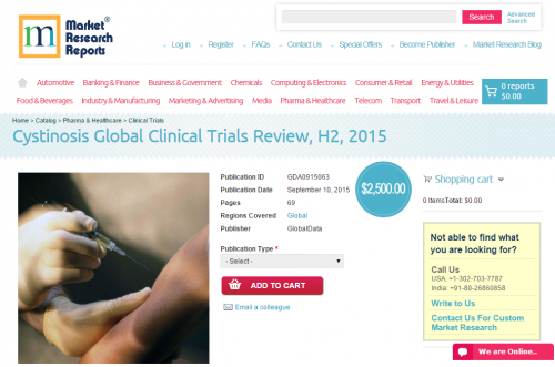 Cystinosis Global Clinical Trials Review, H2, 2015'