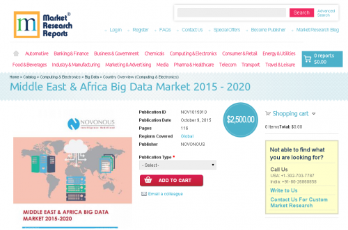 Middle East &amp;amp; Africa Big Data Market 2015-2020'