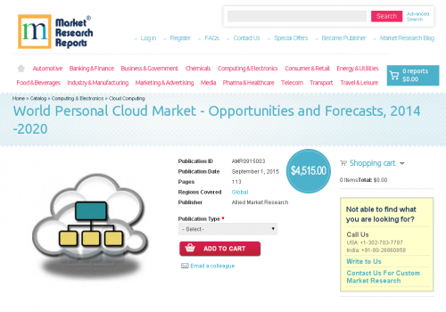 World Personal Cloud Market - Opportunities and Forecasts'