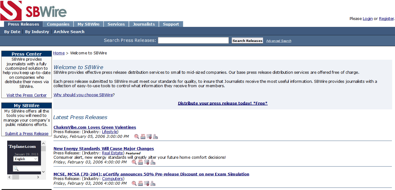 SBWire/ReleaseWire in 2006'