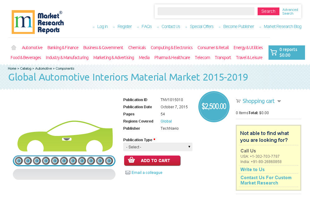 Global Automotive Interiors Material Market 2015-2019