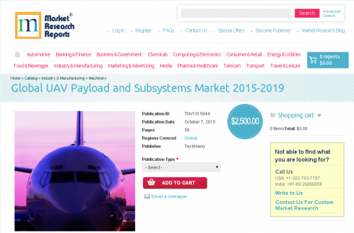 Global UAV Payload and Subsystems Market 2015-2019'