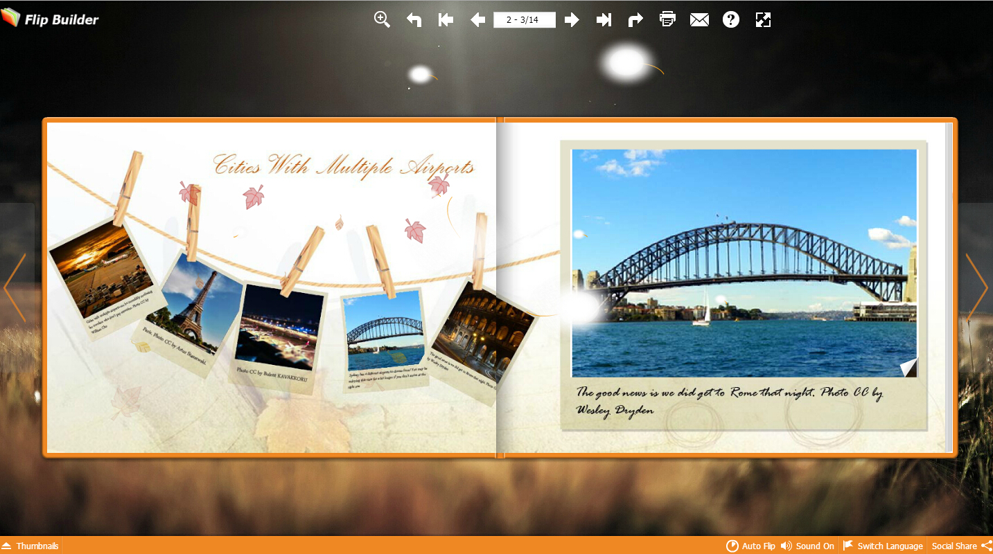 page flipping photo book