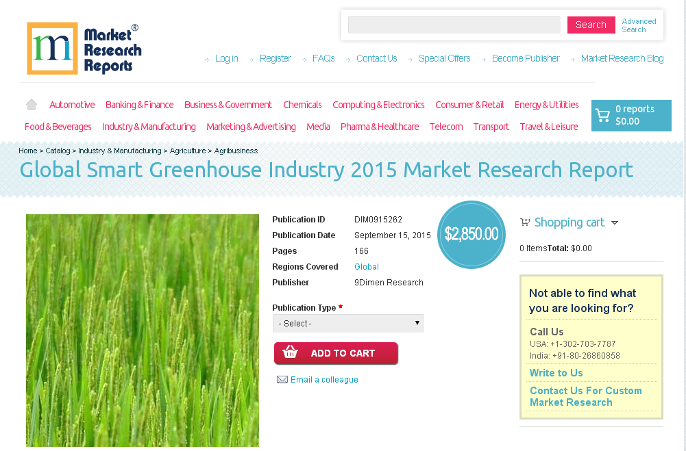 Global Smart Greenhouse Industry 2015'