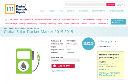 Global Solar Tracker Market 2015 - 2019'