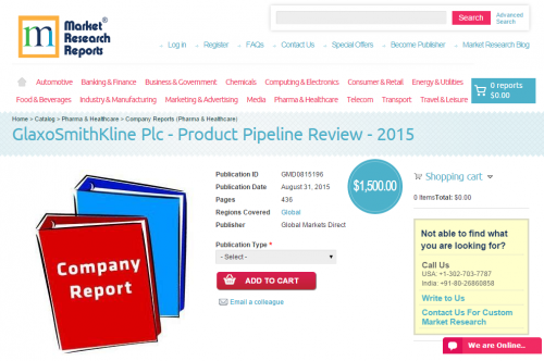 GlaxoSmithKline Plc - Product Pipeline Review - 2015'