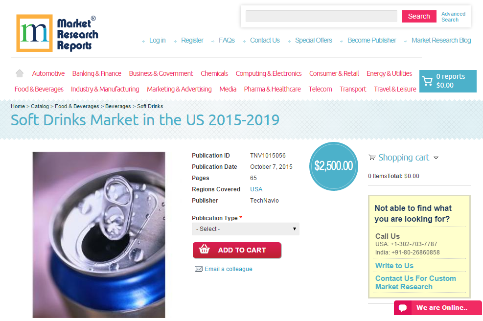 Soft Drinks Market in the US 2015 - 2019