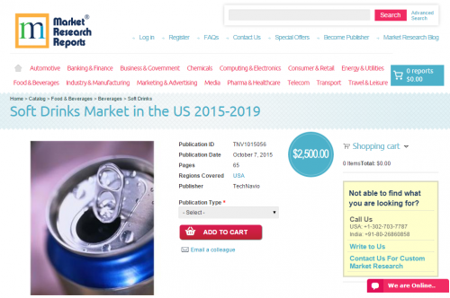 Soft Drinks Market in the US 2015 - 2019'